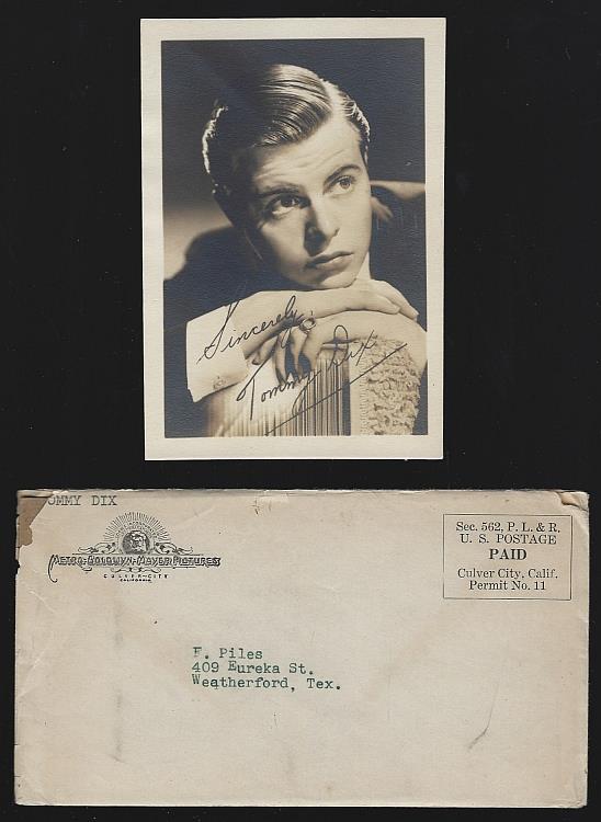Photograph - Vintage Original Studio Signed Photograph of Tommy Dix with Original Envelope