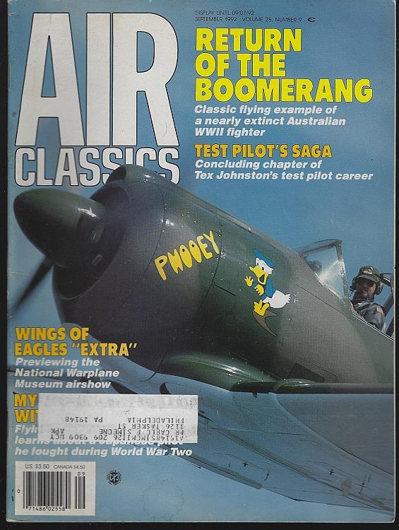 Image for AIR CLASSICS MAGAZINE SEPTEMBER 1992