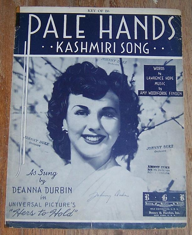 Sheet Music - Pale Hands, Kashmiri Song