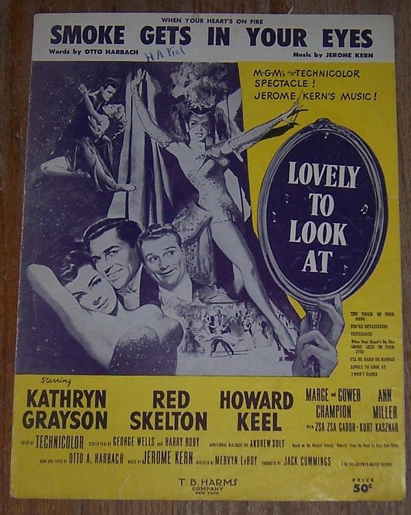 Sheet Music - Smoke Gets in Your Eyes When Your Heart's on Fire