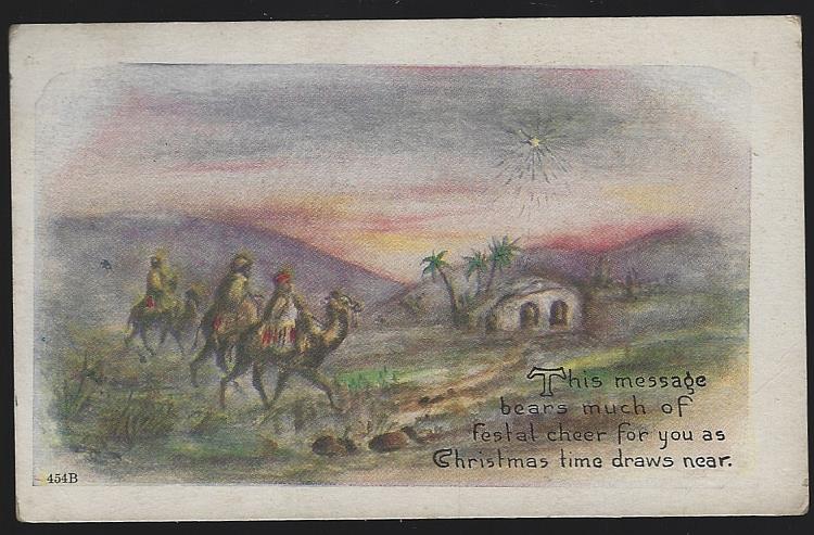 Postcard - Christmas Message Postcard with Three Wise Men