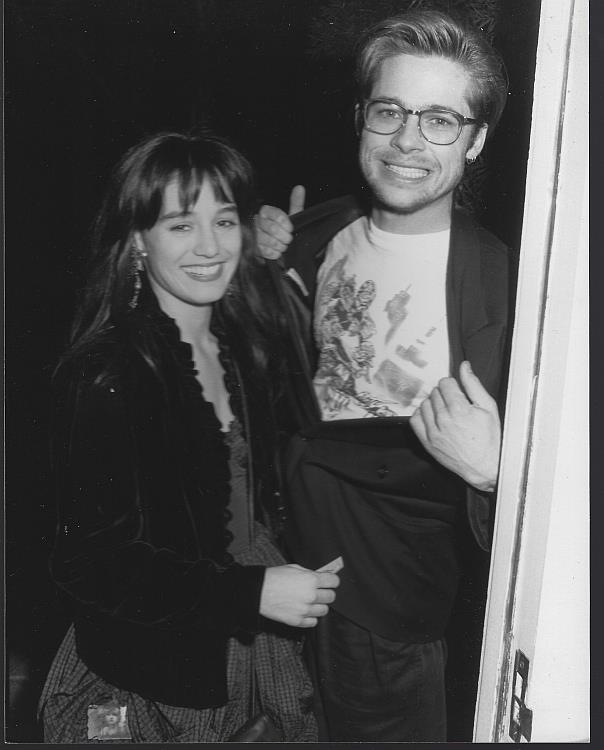 Photograph - Original Photograph Brad Pitt with Jill Schoelen at Wrap Party