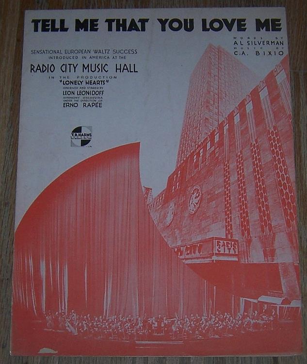 Sheet Music - Tell Me That You Love Me