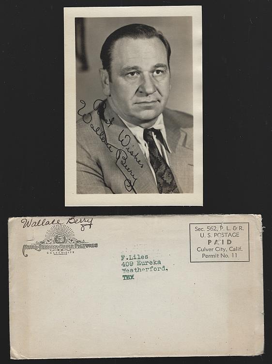 Photograph - Vintage Original Studio Signed Photograph of Wallace Beery with Original Envelope