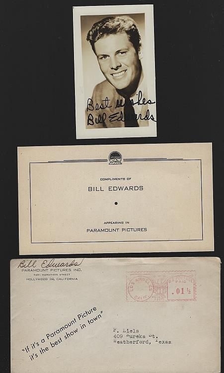 Photograph - Vintage Original Signed Photograph of Bill Edwards with Original Envelope