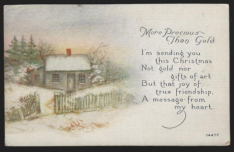Postcard - Christmas Postcard with Snowy House