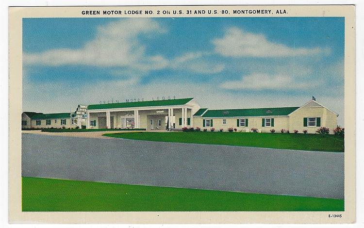 Postcard - Green Motor Lodge No. 2, Montgomery, Alabama
