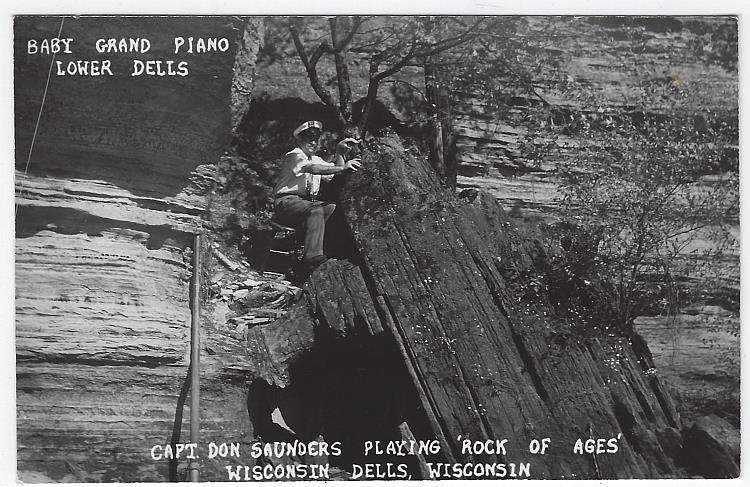 Postcard - Real Photo Postcard of Baby Grand Piano, Lower Dells Wisconsin Dells, Wisconsin
