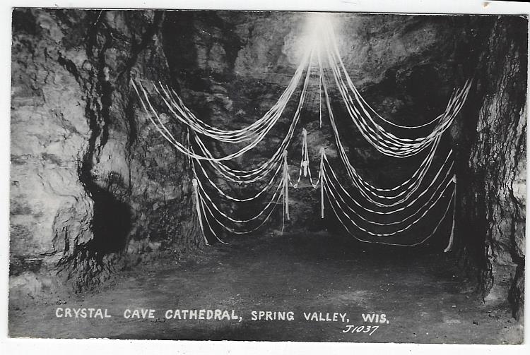 Postcard - Real Photo Postcard of Crystal Cave Cathedral, Spring Valley, Wisconsin