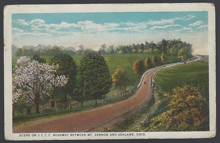 Postcard - Scene on 3 Ccc between Mt. Vernon and Ashland, Ohio