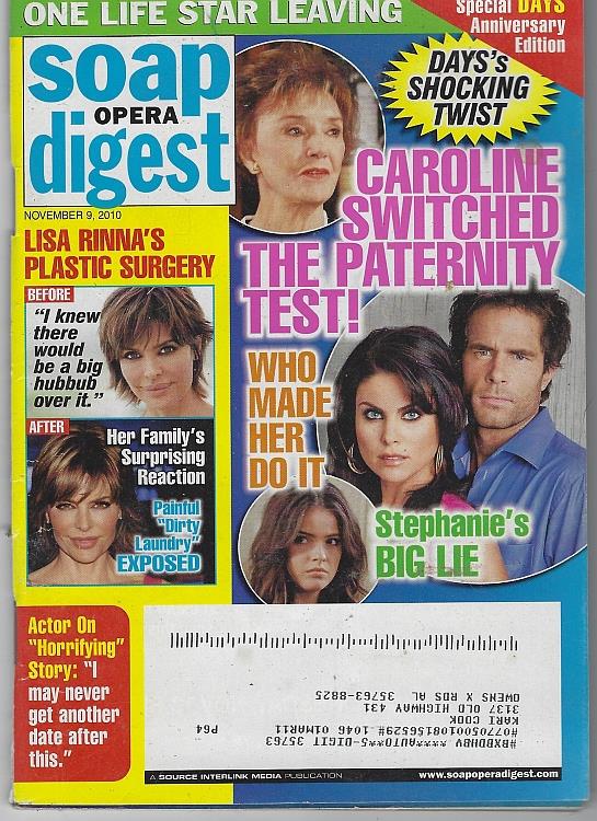 Soap Opera Digest - Soap Opera Digest November 9, 2010