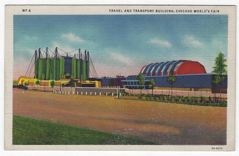 Postcard - Travel and Transport Building, Chicago World's Fair