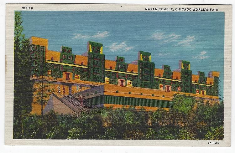 Postcard - Mayan Temple, Chicago World's Fair