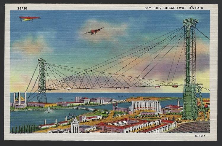 Postcard - Sky Ride, Chicago World's Fair