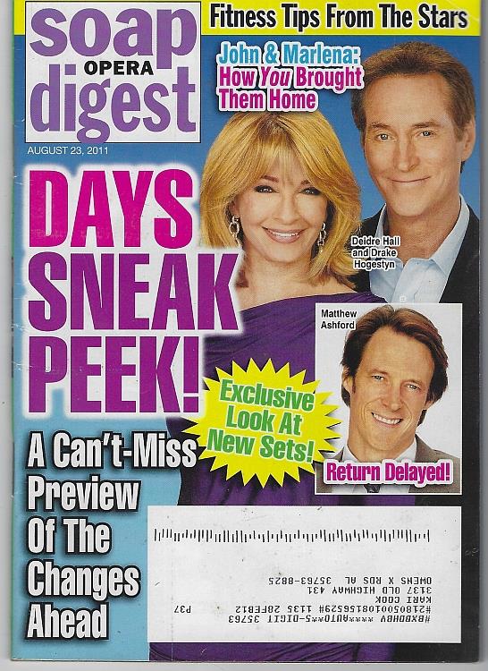 Image for SOAP OPERA DIGEST AUGUST 23, 2011