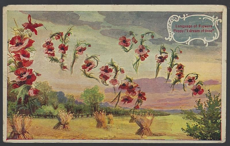 Postcard - Language of Flowers, Poppy, I Dream of Thee