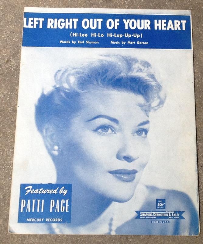 Sheet Music - Left Right out of Your Heart Hi-Lee Hi-Lo Hi-Lup-Up-Up