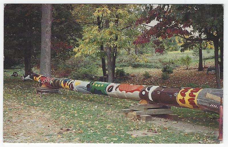 Postcard - Totem Pole, Lake Wapusun Campground, Shreve, Ohio