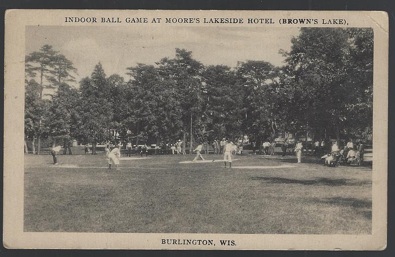Image for INDOOR BALL GAME AT MOORE'S LAKESIDE HOTEL, BROWN'S LAKE, BURLINGTON, WISCONSIN