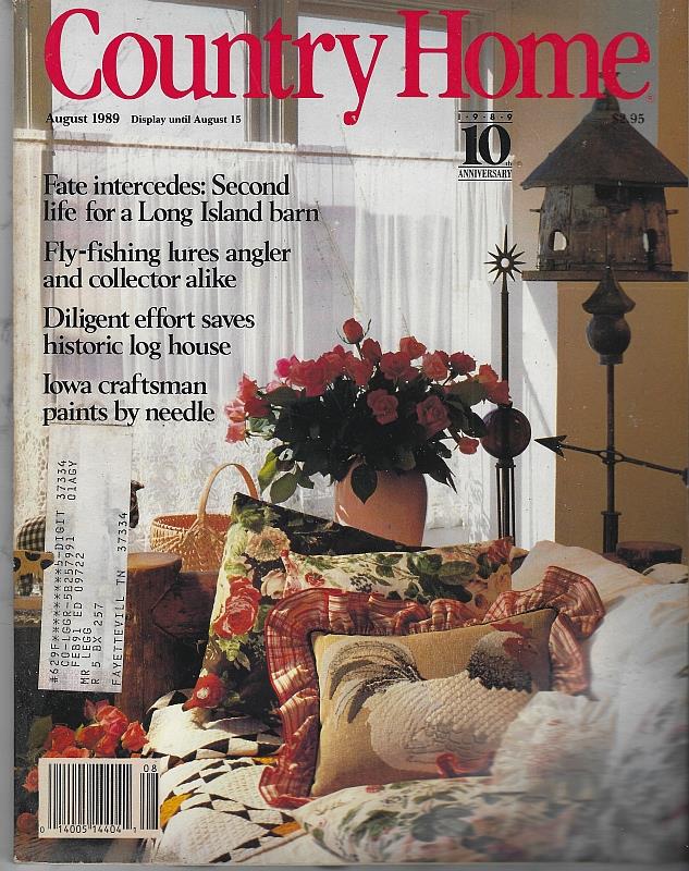 Image for COUNTRY HOME MAGAZINE AUGUST 1989