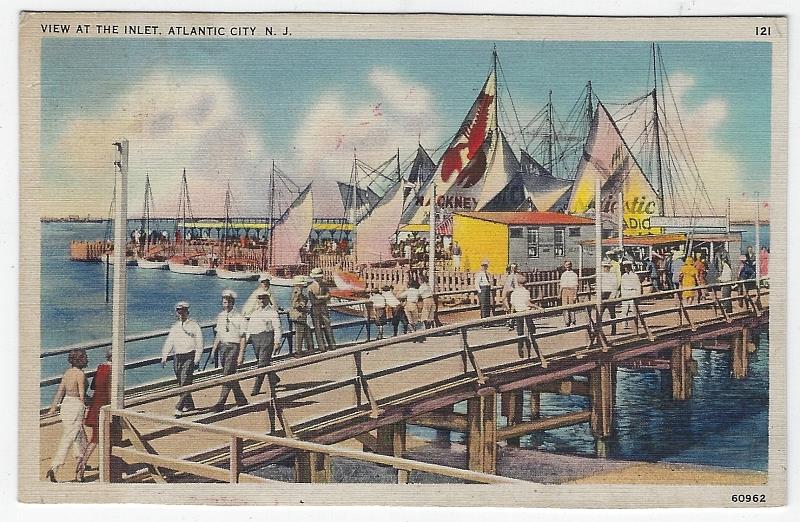 Postcard - View at the Inlet Pier, Atlantic City, New Jersey