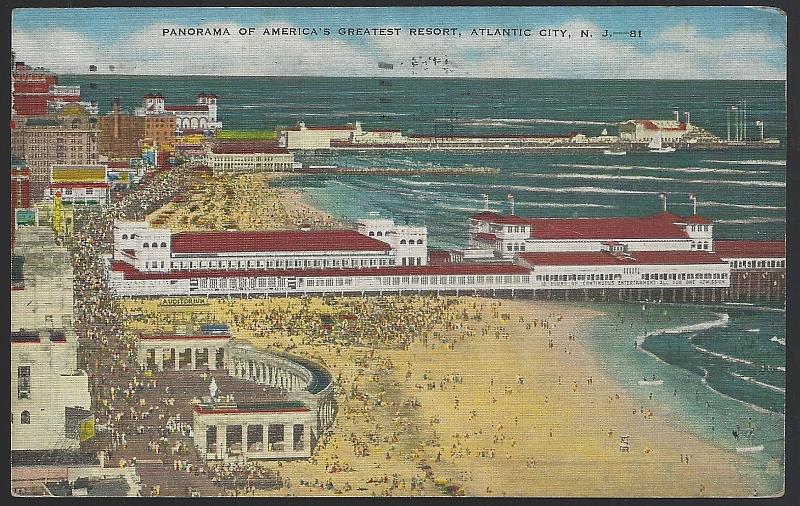 Postcard - Panorama of America's Greatest Resort, Atlantic City, New Jersey
