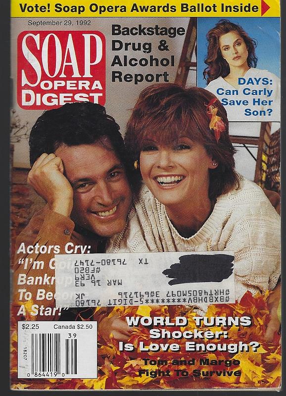 Image for SOAP OPERA DIGEST SEPTEMBER 29, 1992