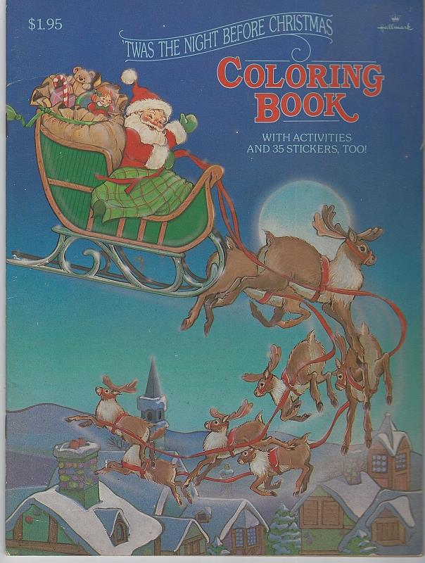 Hallmark - Twas the Night Before Christmas Coloring Book with Activities and 35 Stickers Too