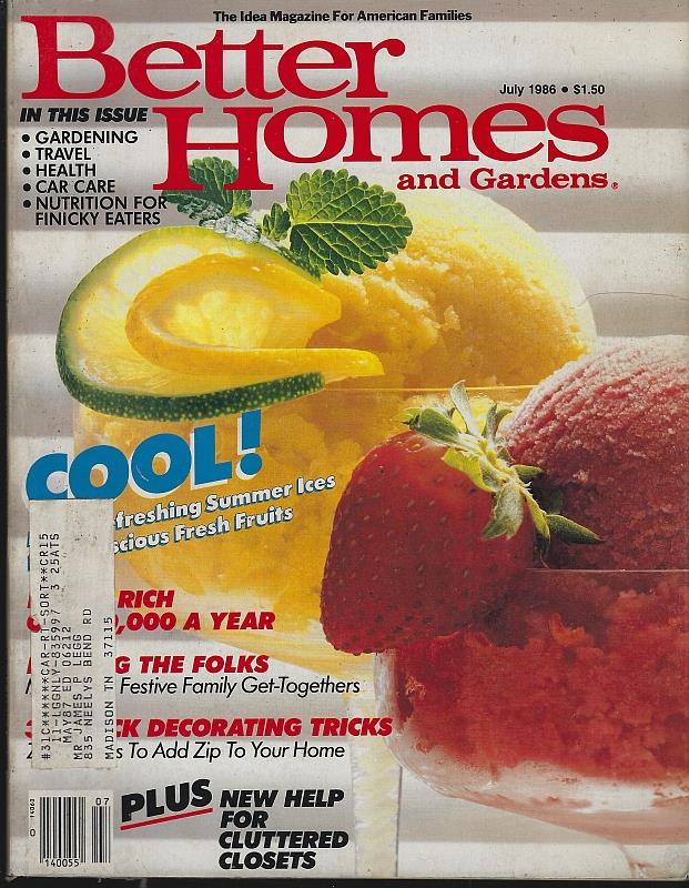 Image for BETTER HOMES AND GARDENS MAGAZINE JULY 1986
