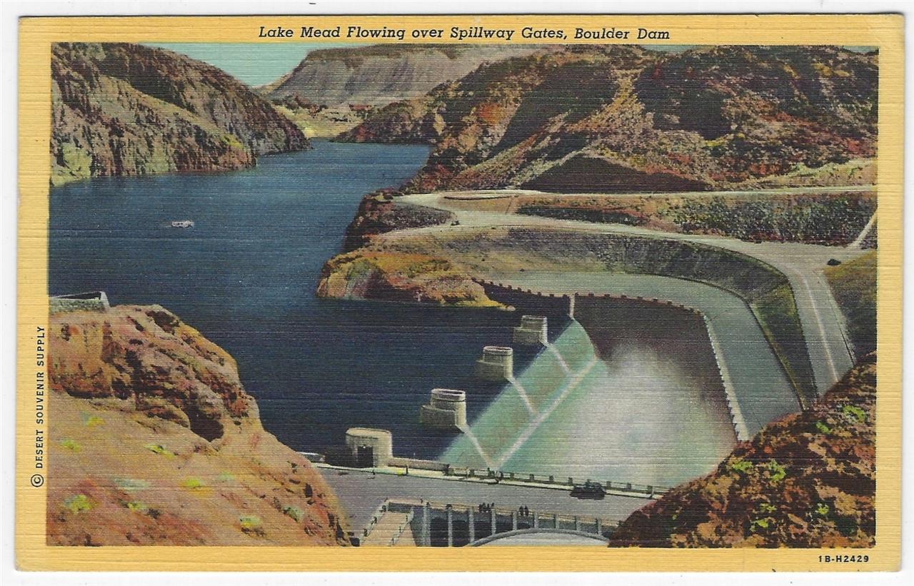 Image for LAKE MEAD FLOWING OVER SPILLWAY GATES, BOULDER DAM, BOULDER CITY, NEVADA
