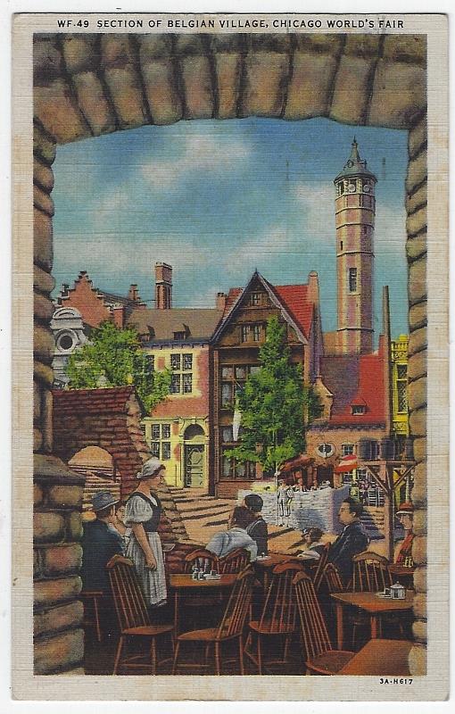 Postcard - Section of Belgian Village, a Century of Progress, International Exposition 1933, Chicago, Illinois