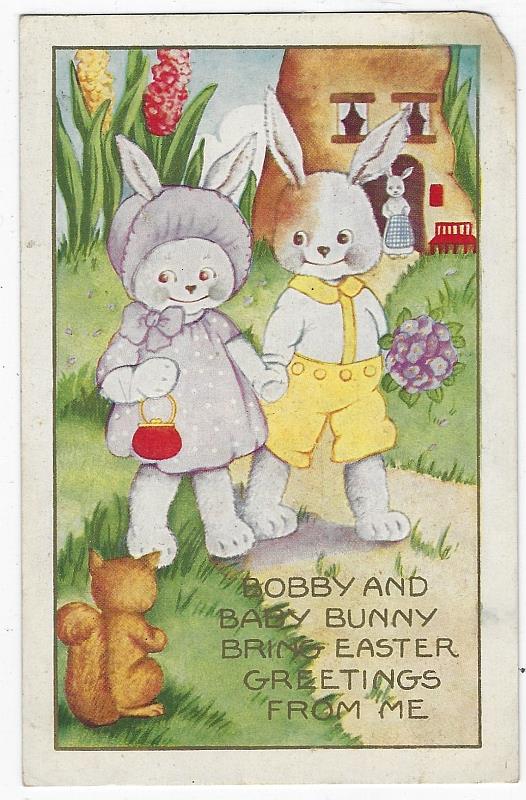 Image for BOBBY AND BABY BUNNY BRING EASTER GREETINGS FROM ME POSTCARD