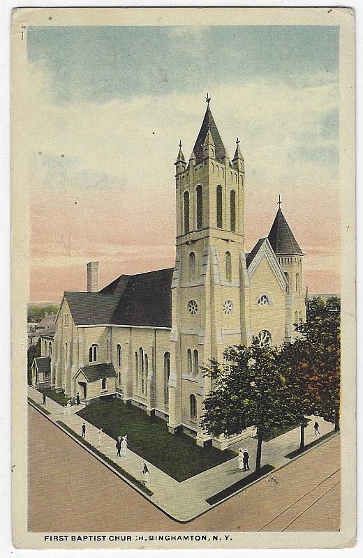Postcard - First Baptist Church, Binghamton, New York