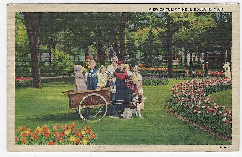 Postcard - View of Tulip Time in Holland, Michigan