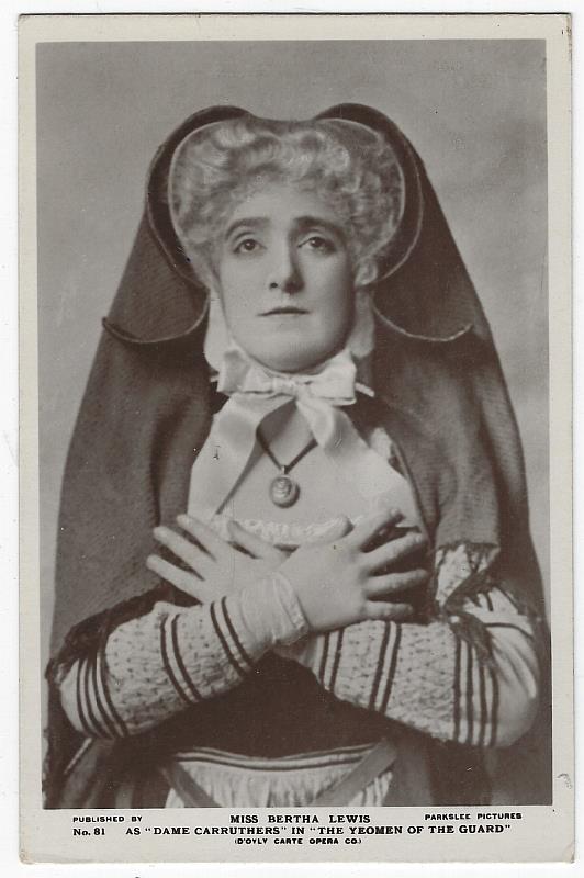 Postcard - Miss Bertha Lewis As Dame Carruthers in the Yeoman of the Guard
