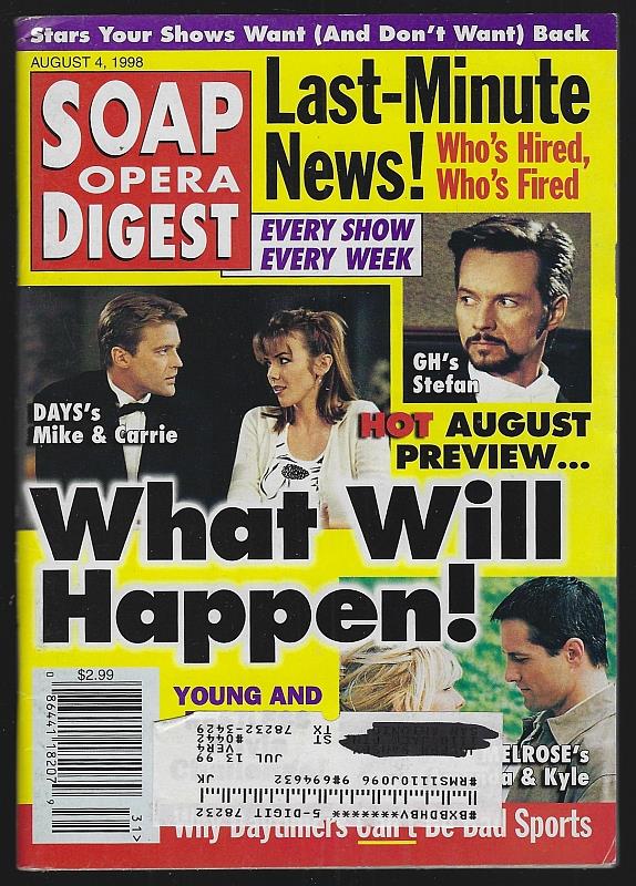 Image for SOAP OPERA DIGEST AUGUST 4, 1998