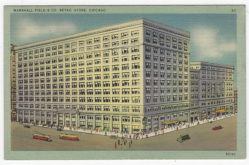 Postcard - Marshall Field & Co Retail Store, Chicago, Illinois