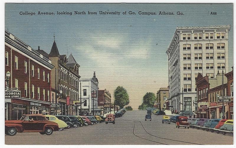 Image for COLLEGE AVENUE, LOOKING NORTH FROM UNIVERSITY OF GEORGIA CAMPUS, ATHENS, GEORGIA