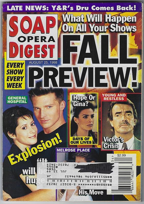 Image for SOAP OPERA DIGEST AUGUST 25, 1998