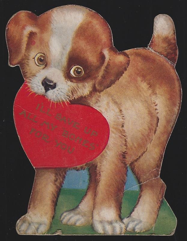 Valentine - Vintage Valentine Card with Dog