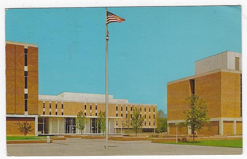 Postcard - View of First Quadrangle, Wright State University, Dayton, Ohio