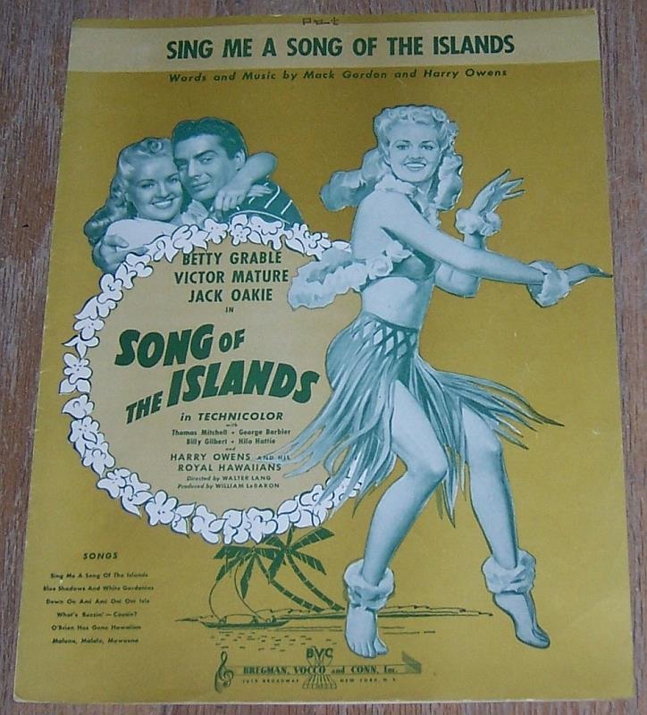 Sheet Music - Sing Me a Song of the Islands