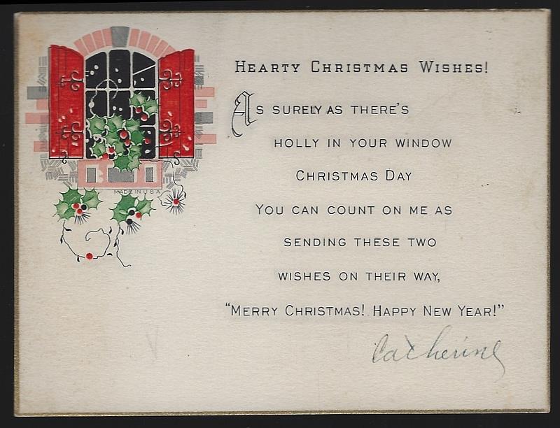 Christmas - Hearty Christmas Wishes Card with Window and Holly