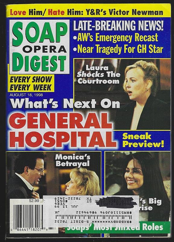 Image for SOAP OPERA DIGEST AUGUST 18, 1998
