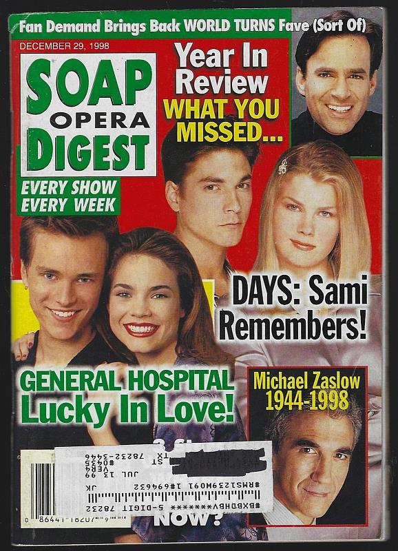 Image for SOAP OPERA DIGEST DECEMBER 29, 1998