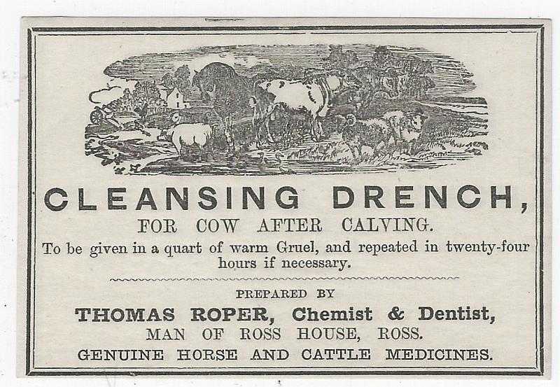 Image for LABEL FOR THOMAS ROPER CLEANSING DRENCH FOR COW