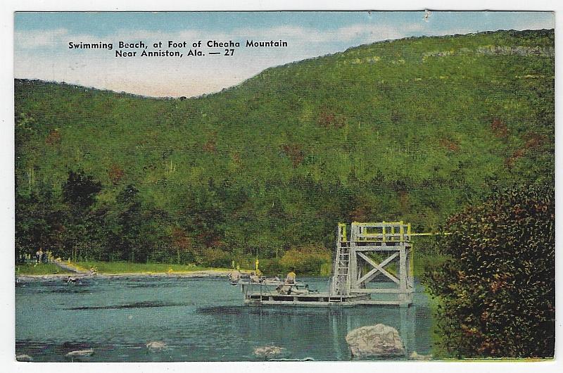 Postcard - Swimming Beach at Foot of Cheaha Mountains, Cheaha State Park, Alabama
