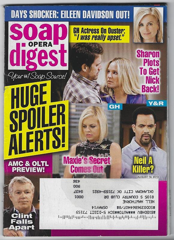 Image for SOAP OPERA DIGEST AUGUST 19, 2013
