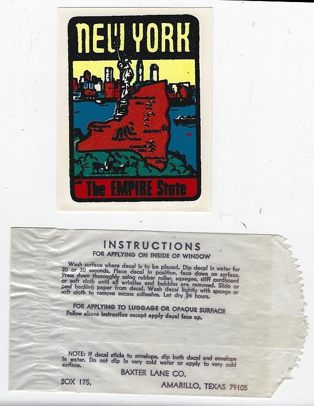 Sticker - Vintage Souvenir Decal from New York