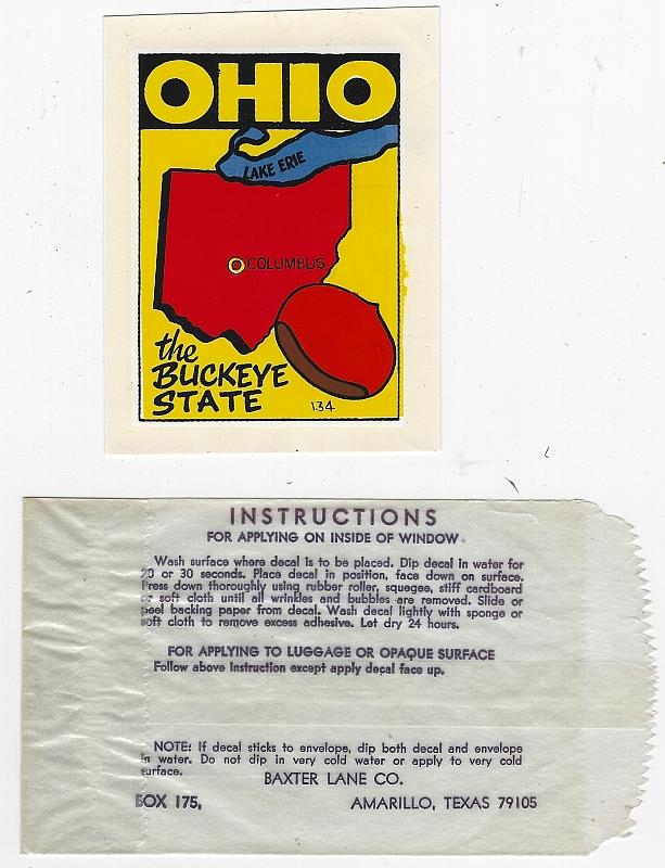 Sticker - Vintage Souvenir Decal from Ohio
